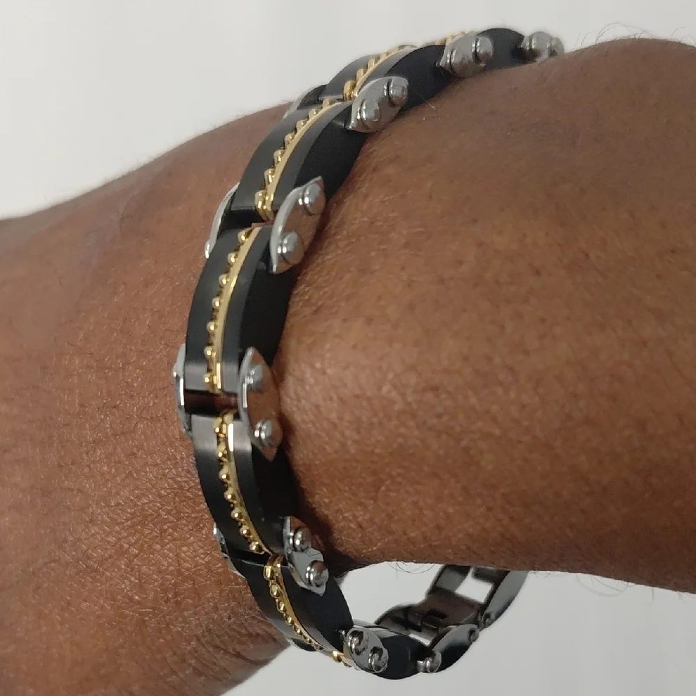 Black and Gold Chain Bracelet